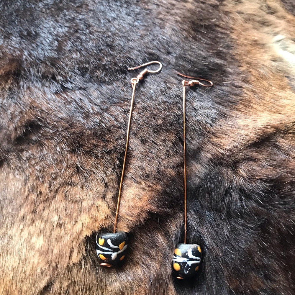 Handmade African Glass Bead Earrings